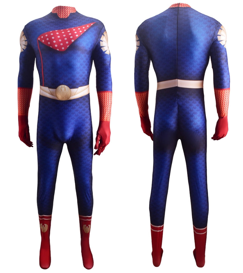 Halloween Carnival Superhero The Boys Homelander Cosplay Blue Jumpsuit ...