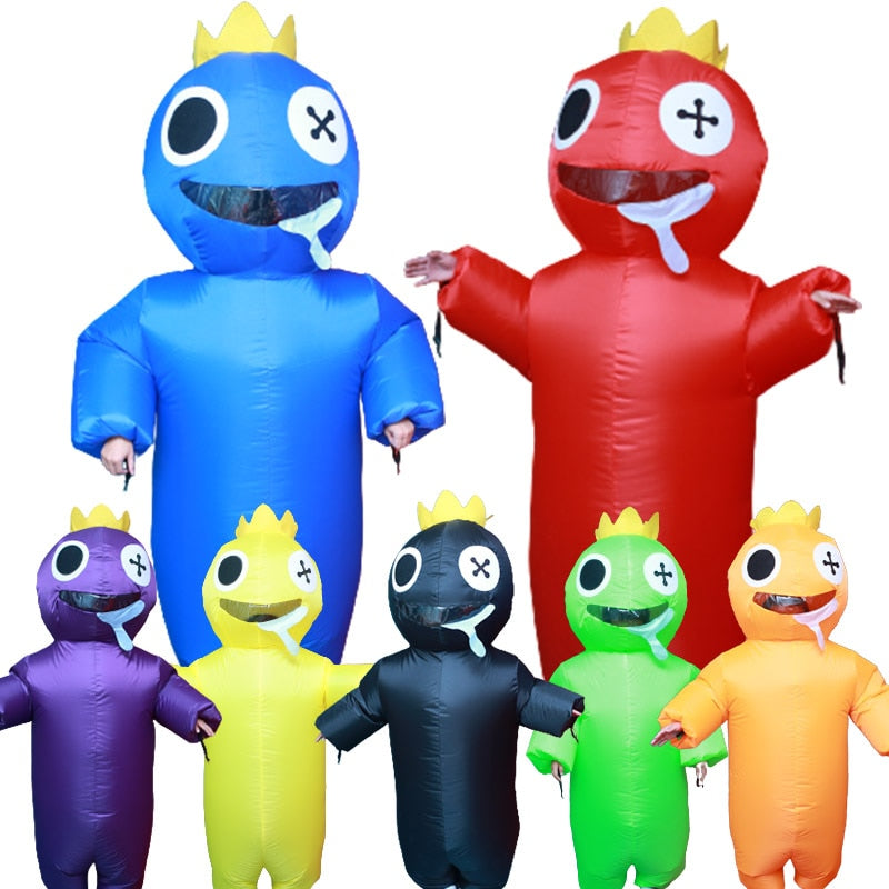 Blue Rainbow Friends Costume Inflatable Child Kids Girl Men Adults Boy  Women Disfraz Inflable Mascot Halloween Cosplay Carnival