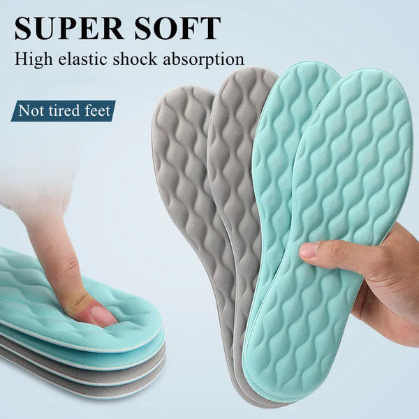 1Pair Latex Massage Insoles for Shoes Comfortable Breathable Sweat Absorbing Deodorant Shock Absorption Men's Women's Shoe Pads