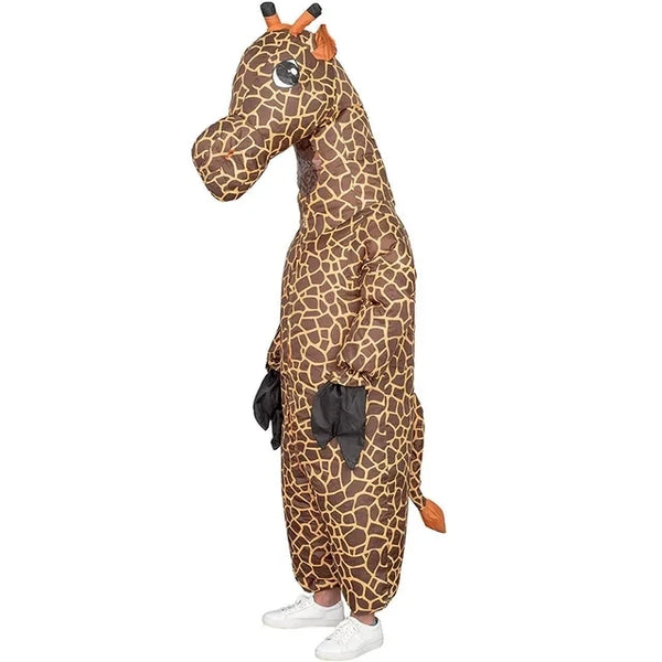 Inflatable Adult Unisex Giraffe Suit Halloween Cosplay Costume Halloween Party Carnival Apparel Jumpsuit