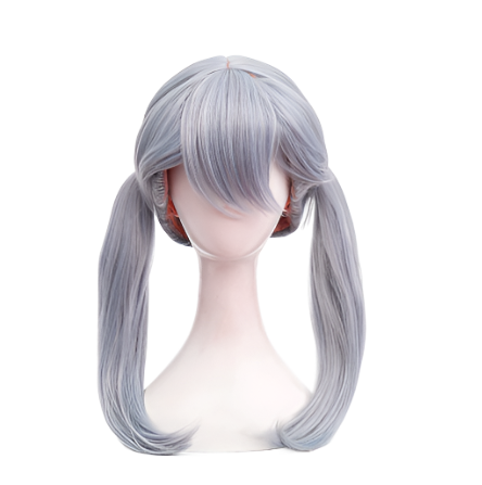 Anime Black C Clover Noell Silva Cosplay Wig Long Gray Purple Heat Resistant Synthetic Hair Wigs + Wig Cap