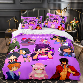 APHMAU Bedding Set Single Twin Full Queen King Size Kawaii Aphmau Bed ...