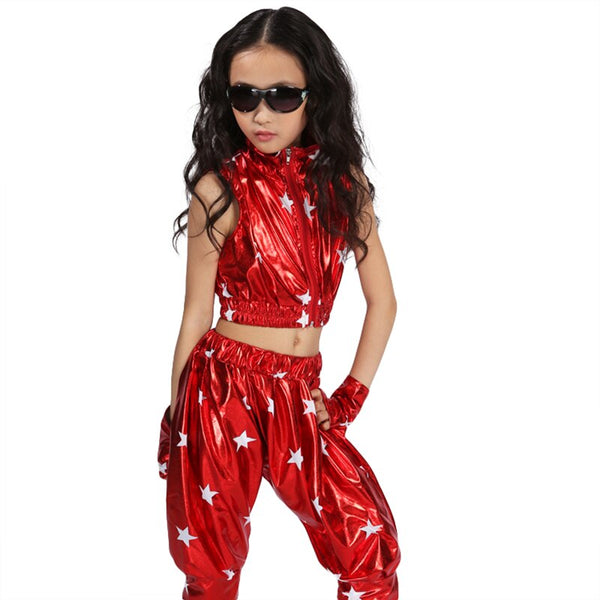 Moderner Hip-Hop-Jazz-Tanzanzug für Kinder Performance Dance Wear Jungen- und Mädchen-Jazz-Tanzkostüme