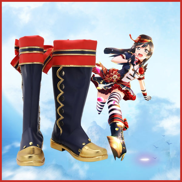 Lovelive Cosplay Yuki Setsuna PU Stiefel Schuhe Halloween Cosplay Prop für Mädchen Frauen