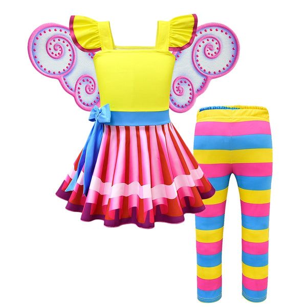 Little Girls Fancy Dress Nancy Costume Petal Sleeve Casual Clothes Kids Summer Party Cosplay Princess Costume Child Nancy Dress