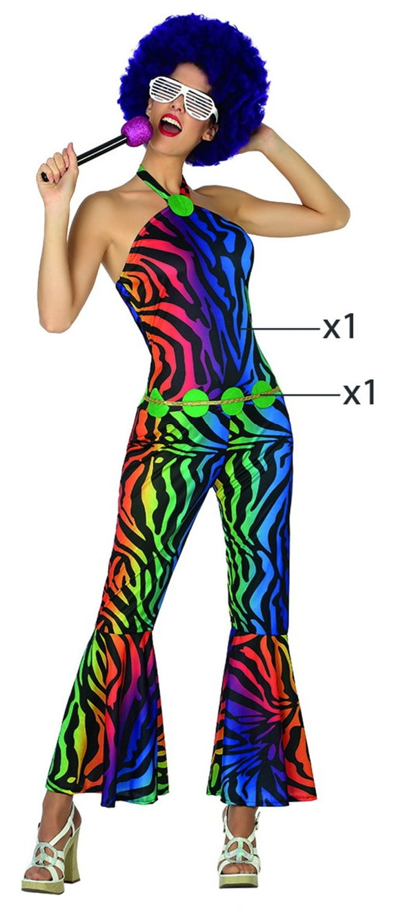 Colorful Disco Costume for Women Polyester Party Clothing Adult Disco Jumpsuits Costumes Masquerade 302