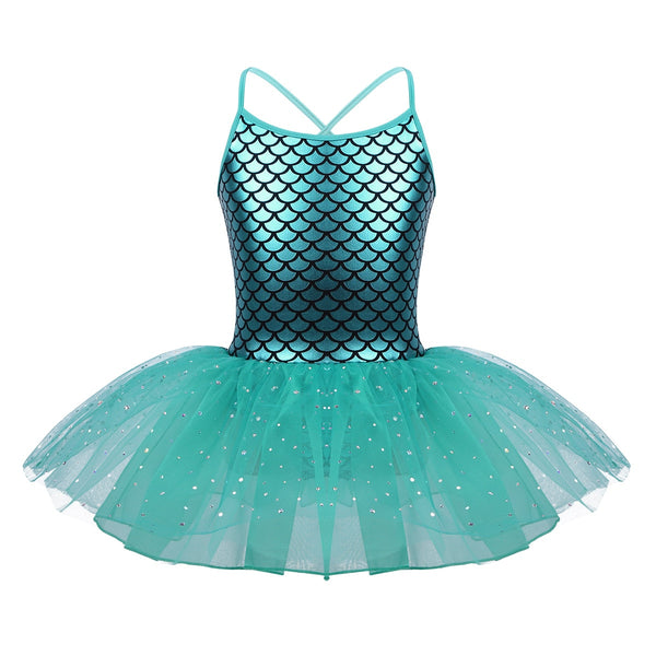 Girls Glitter Mermaid Ballet Dress Gymnastics Leotards for Girls Kids Ballet Dance Costumes Dancewear Kids Teen Ballerina Dress