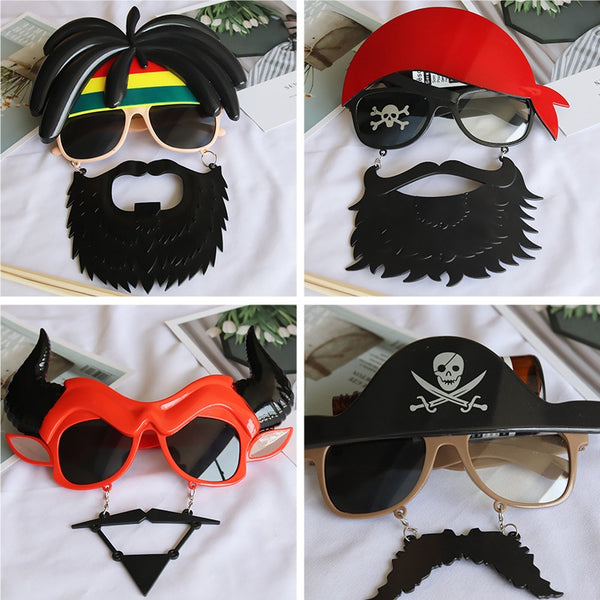 Halloween glasses beard pumpkin party funny props skull pirate navy ghost ornaments festival decoration accessories decoracao