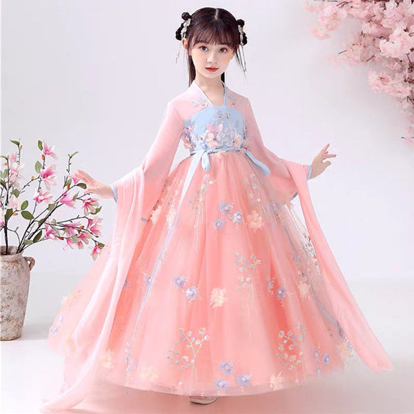 Traditional Chinese Girls Fairy Costume New Year Outfit for Girl Hanfu Dress Children Chinese Style Tang Photography Cosplay