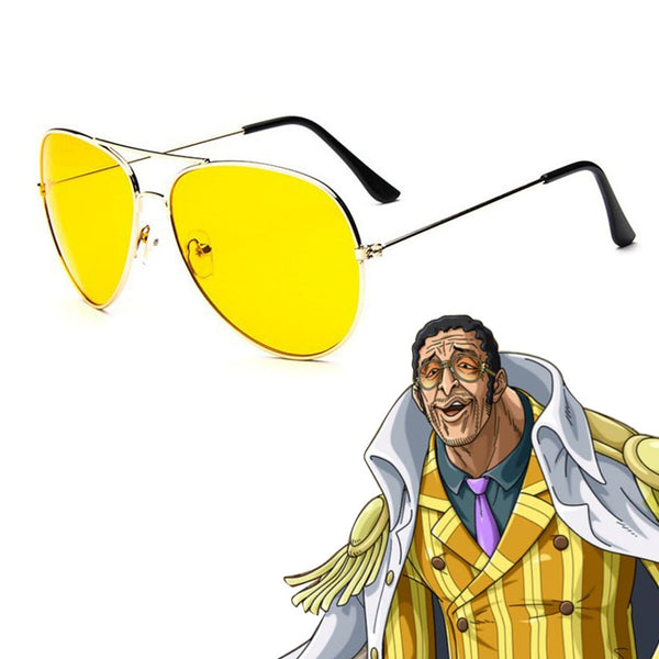 Anime Characters Navy Admiral Borsalino Cosplay Glasses Yellow Sunglasses Eyewear Props