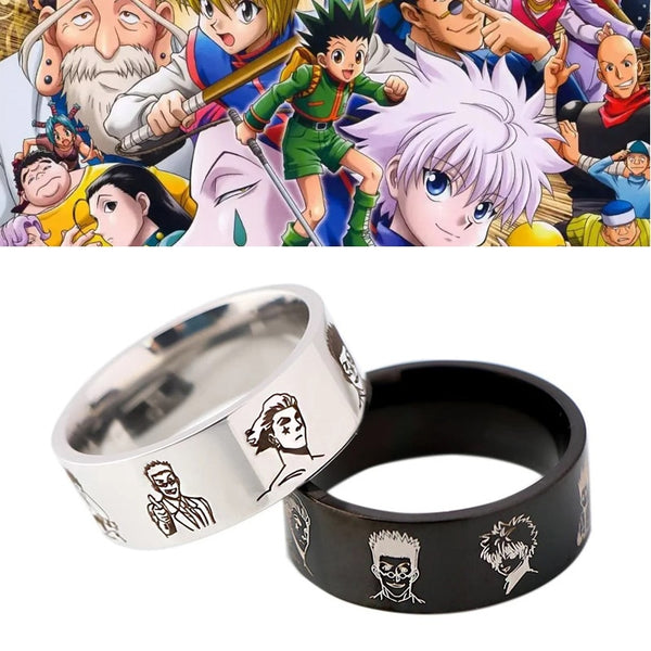 Anime HUNTER×HUNTER Stainless Steel Ring Killua Zoldyck Hisoka Character Cosplay Unisex Rings Jewelry Accessories Gift