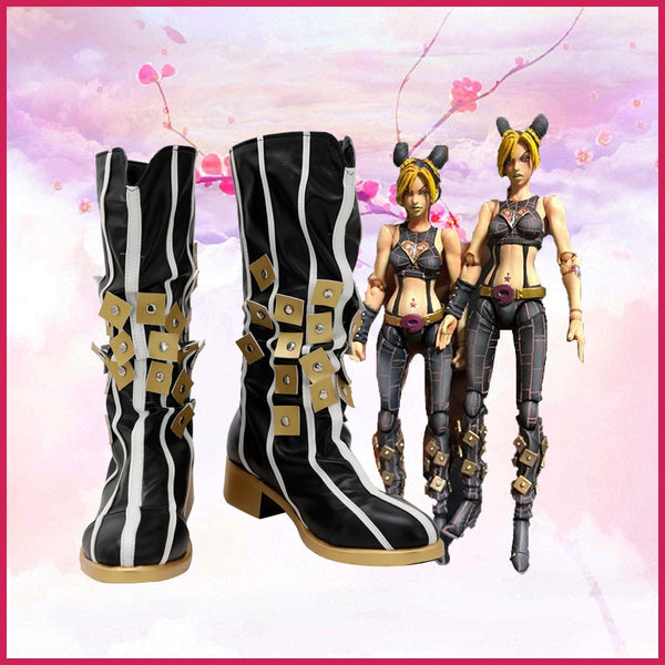 JoJos cos Bizarrere Adventurere Jolynene Cujohoh Cosplay Shoes PU Boots Halloween Cosplay Prop Custom Made