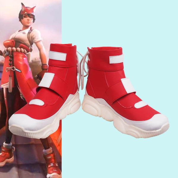 Game OW2 Kirikoko Cosplay Shoes Boots Kirikoko PU Leather Party Show Accessories Boot for Men Women Boys Girls