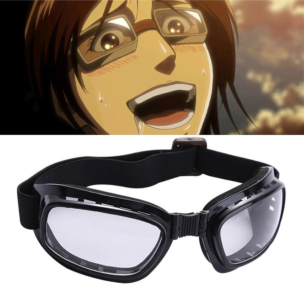 2022 Anime Attack Titan Eyewear Cosplay Hans Zoe Foldable Sunglasses Black Thick-Rimmed Frame Goggles Accessories Prop Gifts