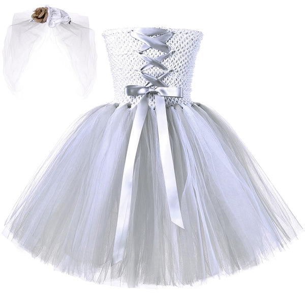 Horror Zombie Bride Halloween Costume for Kids Girl Fancy Carnival Party Tutu Dress Children Scary Ghost Vampire Cosplay Clothes