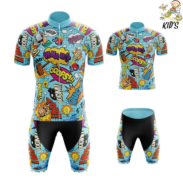 2021 Kids Anime Cycling Jersey Set Boys Short Sleeve Summer Cycling Clothing MTB Ropa Ciclismo Child Bicycle Wear Sports Suit