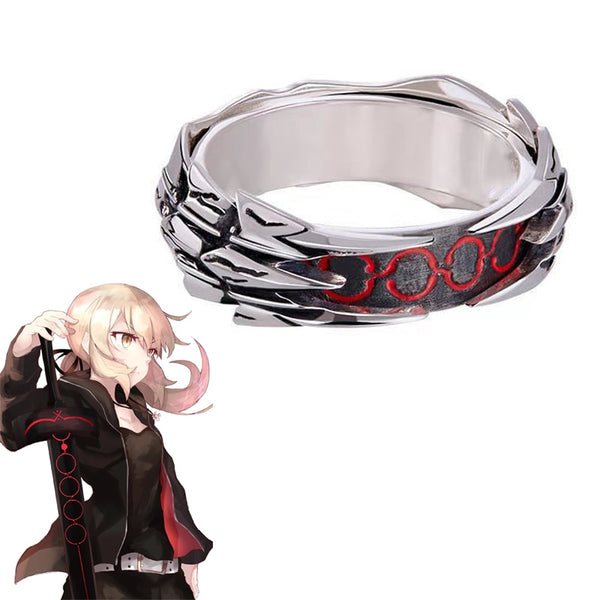 Anime Fates Stay a Night Ring Black Saberer Armour Cosplay Unisex Adjustable Opening Jewelry Rings Prop Accessories Halloween Gift