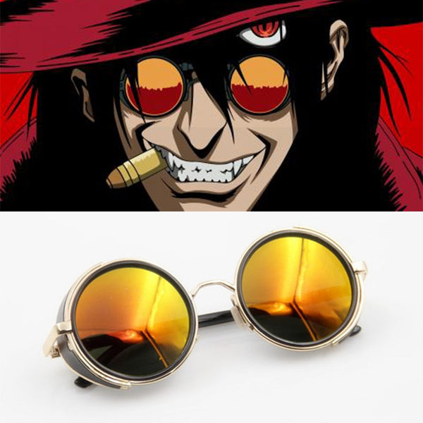 Anime HELLSING Alucard Glasses Prop Vampire Hunter Cosplay Orange Sunglasses for Men Women