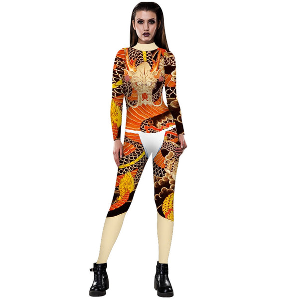 3D Print Halloween Pattern Design Costumes For Women Jumpsuit Sexy Bodysuits