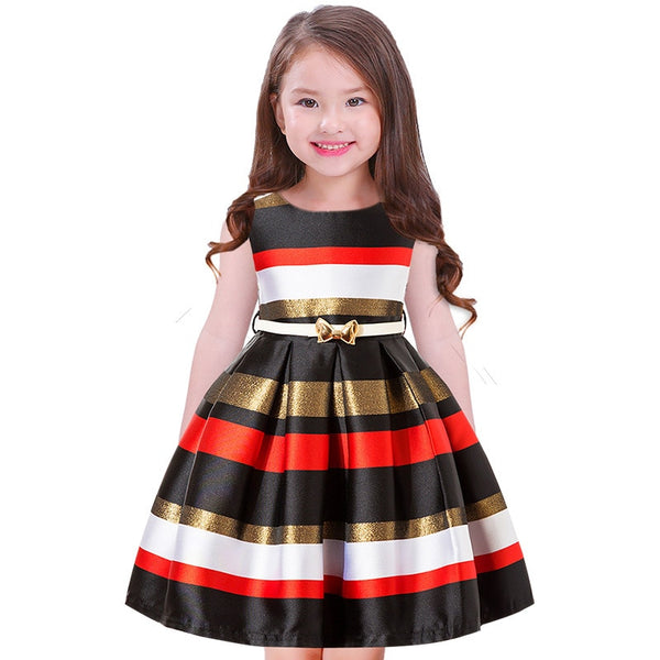 Baby Girls Princess Prom Dress for Teenagers Striped Dress Girls Party Dresses Princess Wedding Formal Costume Kids Girl Clothes