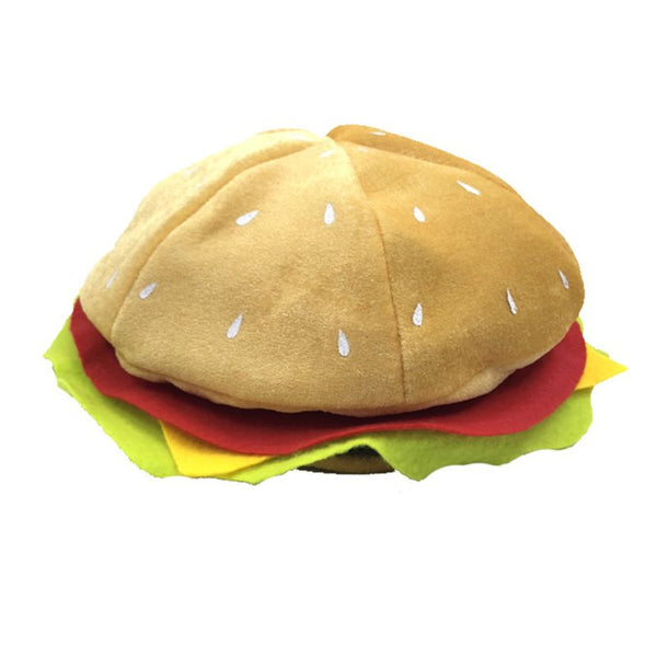 Adult Kids Funny Fast Food Fancy Hat Hamburger Cheeseburger Shaped Carnival Halloween Christmas Party Dress Up Costume