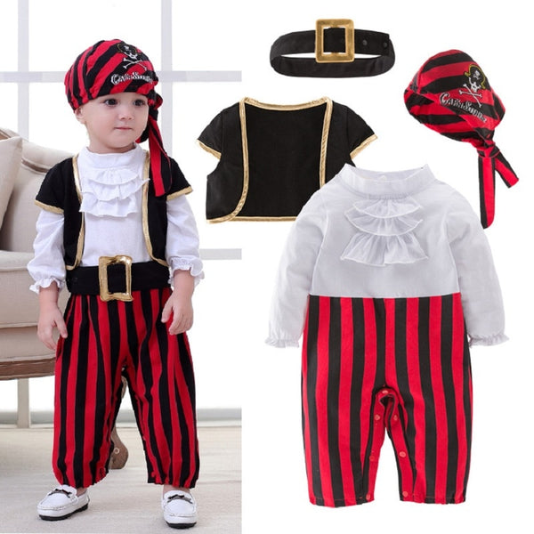 Piratenkapitän Cosplay Kostüm Baby Strampler Jungen Bodys Weihnachten Kostüme Halloween Kostüme Kinder Kinder Overalls