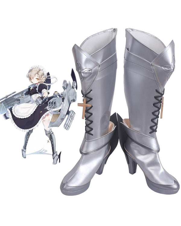 Azurur Lanene HMSms Sheffieded Cosplay Boots Shoes Custom Made Any Size