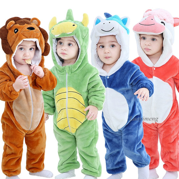 Baby Strampler Winter Kigurumi Löwe Kostüm für Mädchen Jungen Kleinkind Tier Overall Säuglingskleidung Pyjamas Kinder Overalls ropa bebes