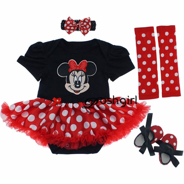 Marke Baby Mädchen Sommer Anzug Cartoon Säuglingskleidung Sets Neugeborene Baby Minnie Bebe Strampler Geburtstagsfeier Cosplay Geschenk 6 9 12 18M