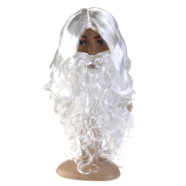 New White Santa Claus Moustache Hat Fancy Dress Costume Wizard Wig And Beard Set Christmas Hallowee Xmas  Party Decoration A30