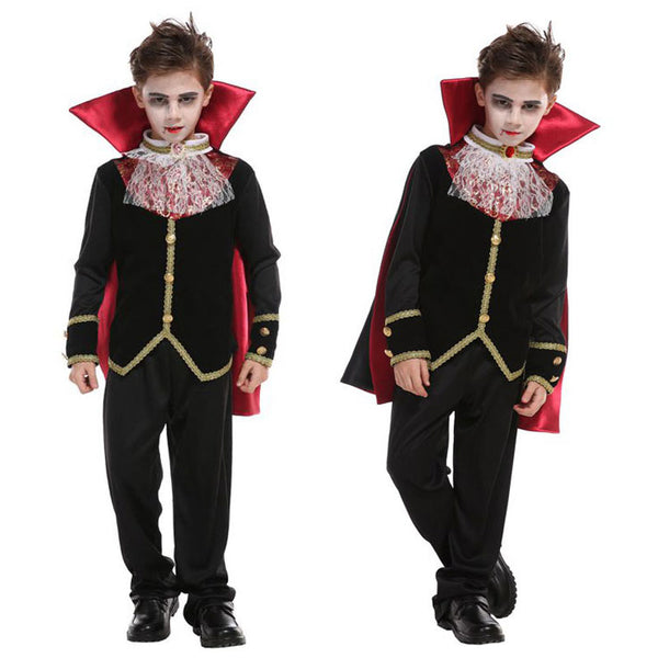 Umorden Boys Gothic Scary Vampira Vampire Costume Cosplay Kids Child Halloween Party Masquerade Mardi Gras Fancy Dress B-0153