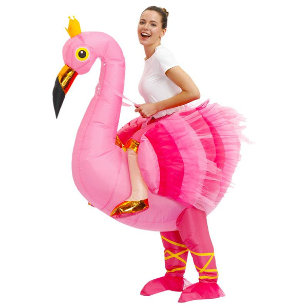 Christmas Flamingogo Inflatable Costume Halloween Costumes for Men Adult Women Animal Cosplay Inflated Clothes Fantasy Party Dress