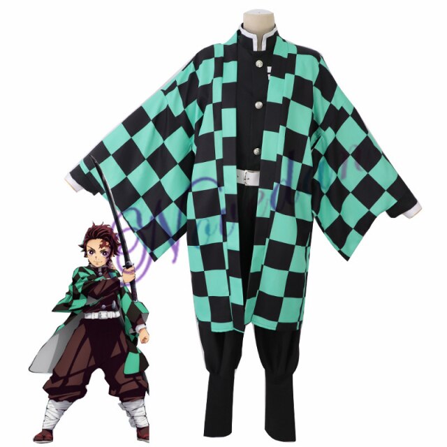 Cheap 4pcs Anime Demon Slayer Kimetsu no Yaiba Spider Oni Ayaki Rui Cosplay  Costume Men's Kimono Full set Halloween Party Outfit