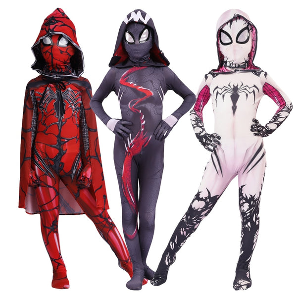 3D-Druck Spinne Gwen Stacy Spandex Lycra Zentai Kostüm für Halloween Cosplay weiblicher Spinnenanzug für Kinderkostüme