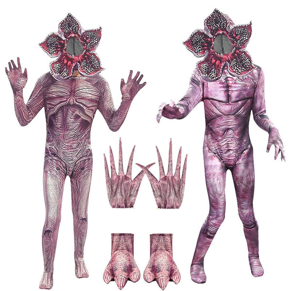 Man Cosplay Demogorgon Halloween-Kostüm für Stranger Things Staffel 3 Kostüm Mardi Gras Kinder lustiges Karnevalsparty-Kleidungsset