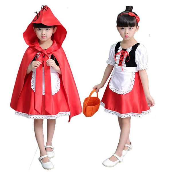 2020 Rotkäppchen Cosplay Kostüm für Kinder kleiden Halloween Karneval Fantasia Party Mädchen Kostüm Kinderparty