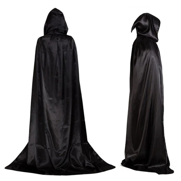 1Pcs Halloween cloak black cape Devil devil with hood Unisex Adult Kids Halloween Hooded Cap Long Cloak Costume Cosplay Props