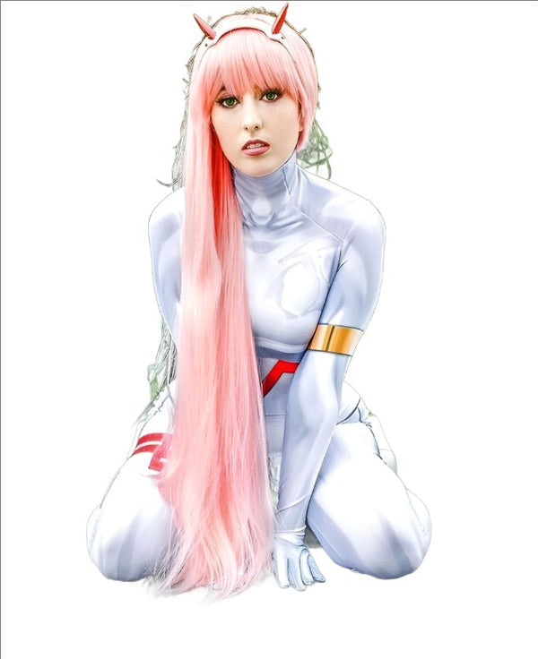 Adults/Kids White Zero Two 02 Suit DARLING in the FRANXXnxx Cosplay Costume Zentai Halloween Bodysuit Catsuit