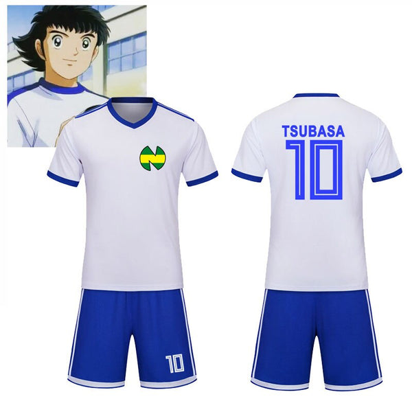 Benutzerdefinierter Name Kapitän Tsubasa Jersey Fußballanzug Uniform Schnell trocknender Stoff Kind Erwachsene Größe Cosplay Kostüm T-Shirt + Shorts