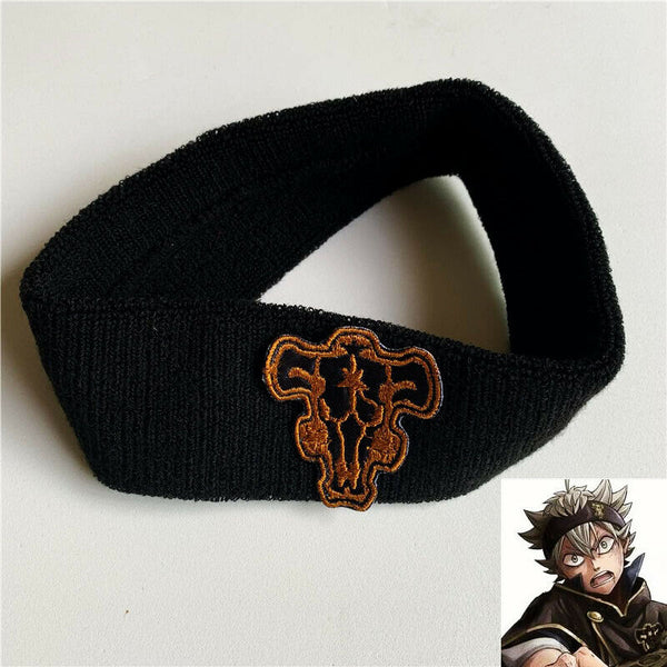 Anime Headband Black C Clover Emperor Logo Asta Yuno Embroidery Hairband Cosplay