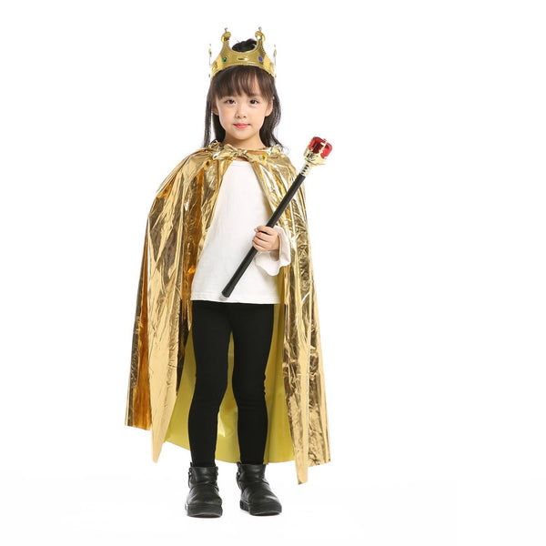 Christmas Boys Girls Princess Cloak Prince Crown Sceptre King Queen Birthday Party Halloween Costume for Kids CosplayCarnival