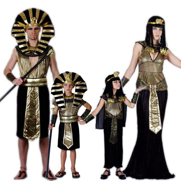 Halloween Cleopatra Ancient Egyptian Pharaoh Costume Cosplay Graduation Dresses Kids Girls Boys Children Costumes