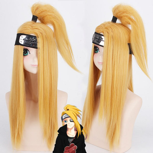 Anime Akatsuki Didara Long Yellow Synthetic Hair Cosplay  Wig ( No Headband ) + Wig Cap