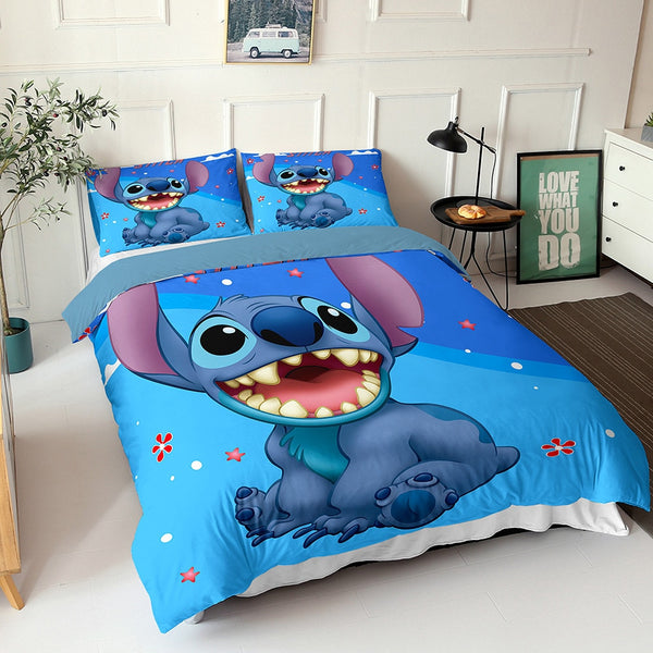 Lilo & Stitch Bedding Set Cartoon Bedspread Single Twin Full Queen King Size Bedclothes Children's Boy Bedroom Bed Set