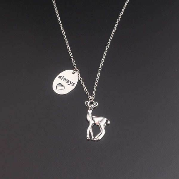 Always a Snapes Necklace Vintage a Deer Eternal a Heart and Shape Always my Heart Letter Doeoe Pendants Necklace Fashion Glamourur a Lady Design