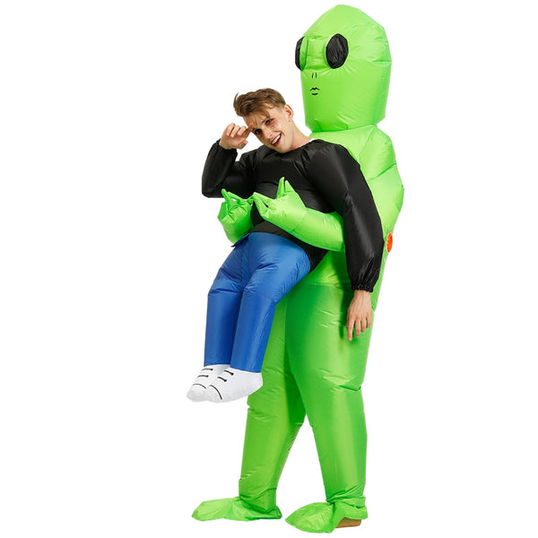 Adult Three-eyed Green Alienen Inflatable Costumes Halloween Cosplay Costume Shark Flamingo Clown Party Role Play Disfraces