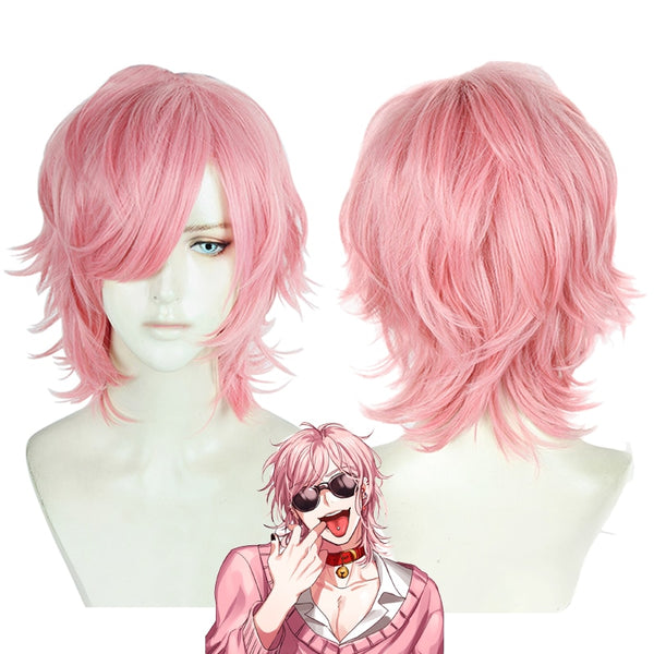 Yarichin Bitch Bu Club Ayato Yuri Pink Short Wig Cosplay Costume Heat Resistant Synthetic Hair Carnival Party Wigs