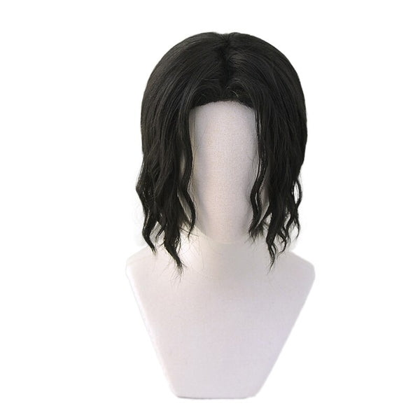 Demons S Slayerer Kimetsusu Yaibaba Kibutsujiji Muzanan Black Short Curly Wig Cosplay Costume Heat Resistant Synthetic Hair Men Wigs