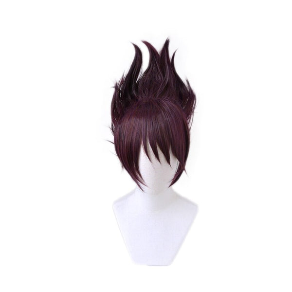 Danganronpa V3: Killing Harmony Momota Kaito Dark Purple Short Wig Cosplay Costume Dangan Ronpa Synthetic Hair Party Wigs