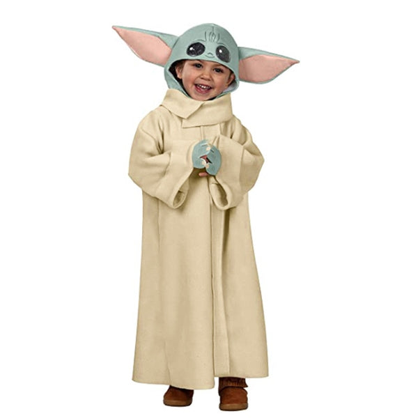 Halloween-heißer Verkauf kommt nettes Yoda-Baby-Kostüm-Karnevals-Geburtstags-Party-Weihnachtsneujahr-Kind-Anime Cosplay lustig 3-12Y an